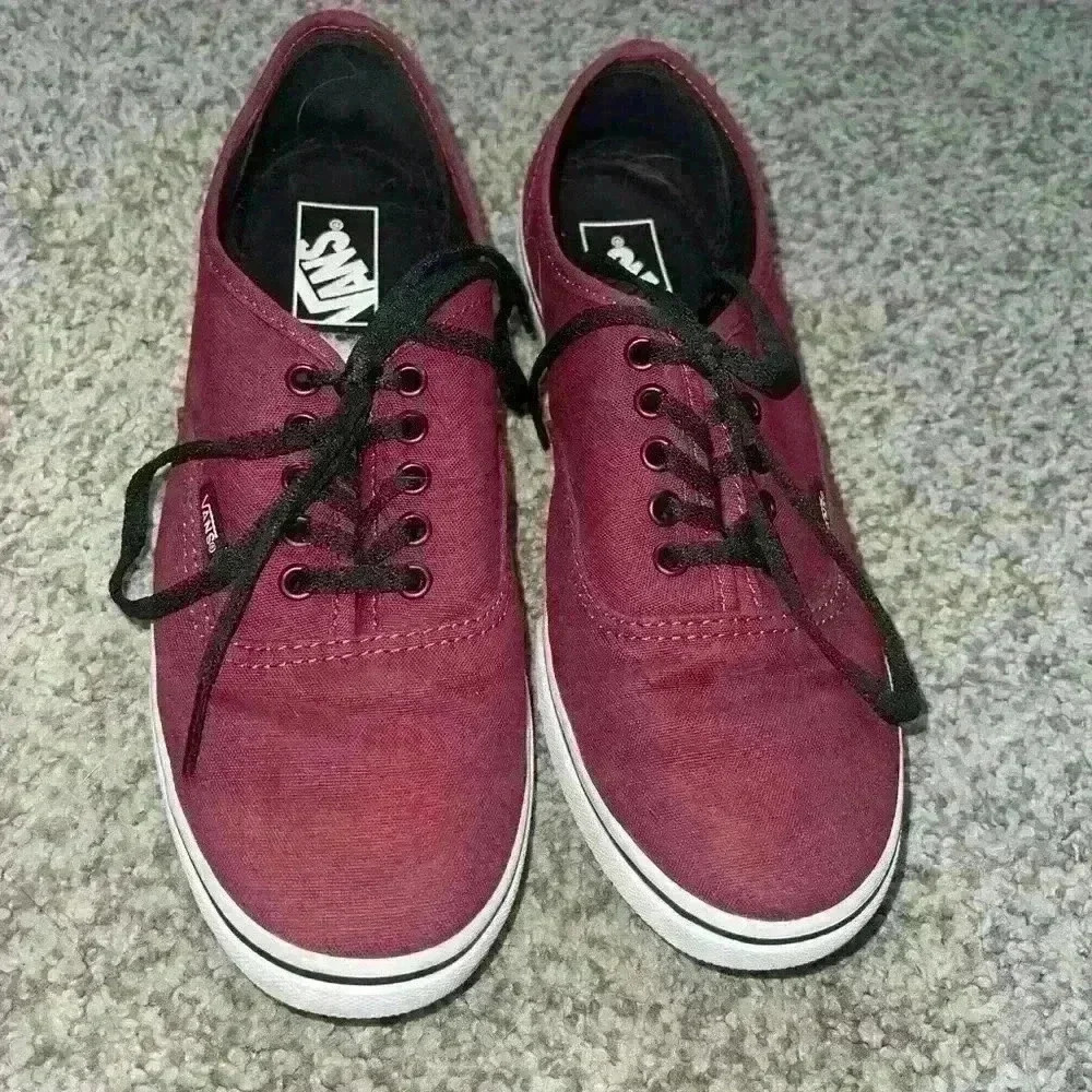 Maroon Lace Up Vans - Picture 1 of 11
